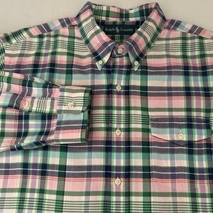 Ralph Lauren Men's XL Classic Fit Plaid Button-Down Long Sleeve Shirt